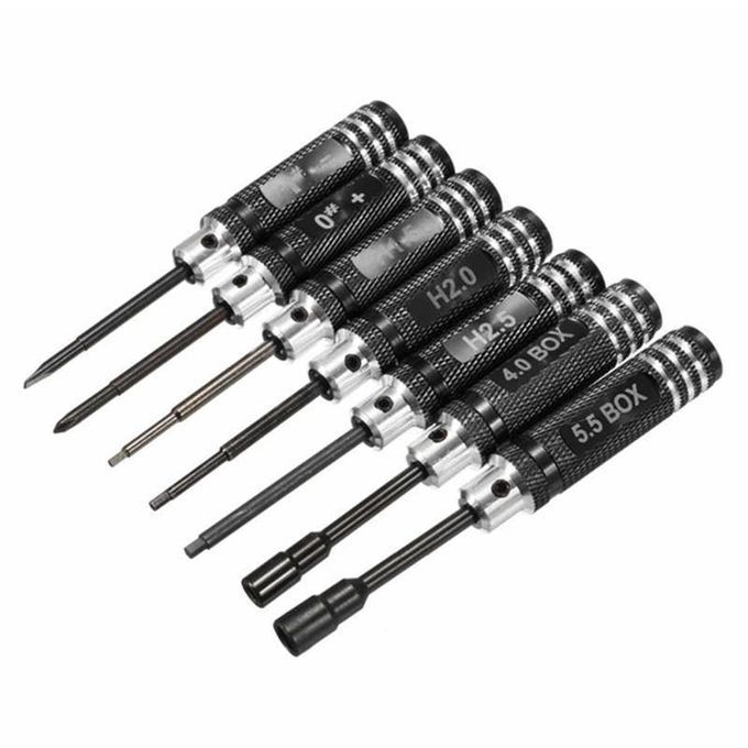 7Pcs Hexagonal Screwdriver DIY Install Removal Tools-Black