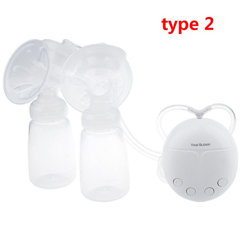 Real Bubee Single/double Electric Breast Pump With Milk Bottle Infant Usb Bpa Free Powerful Breast