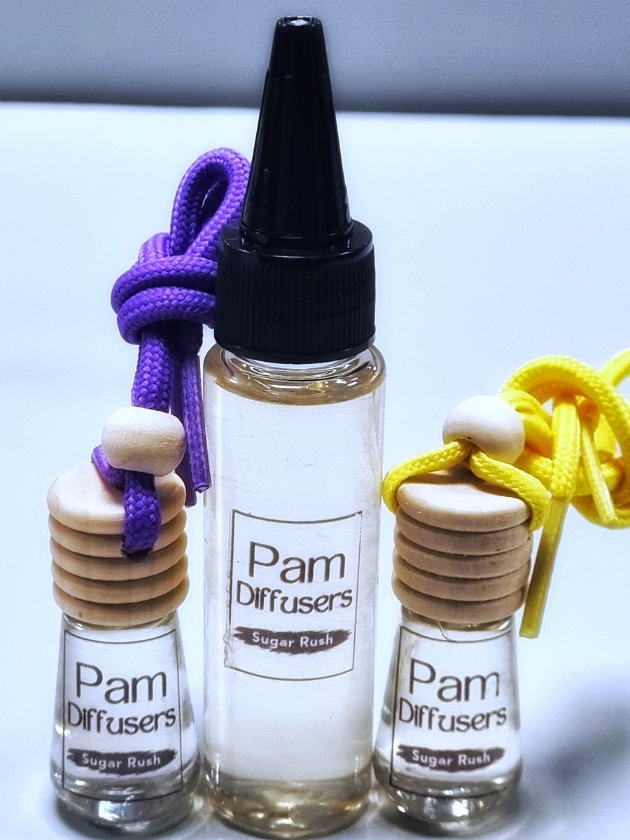 2 Hanging Car Diffuser + 1 Refill - Sugar Rush Fragrance