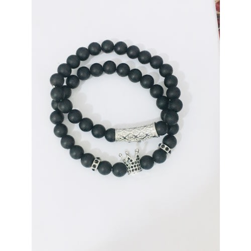 Double Beaded Bracelet - Black