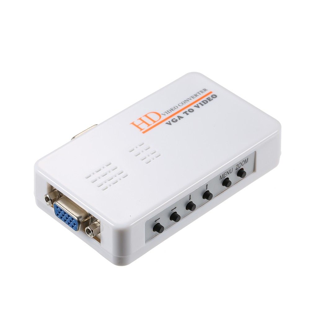 VGA To RCA S-Video Adapter PC Laptop To TV Video Converter