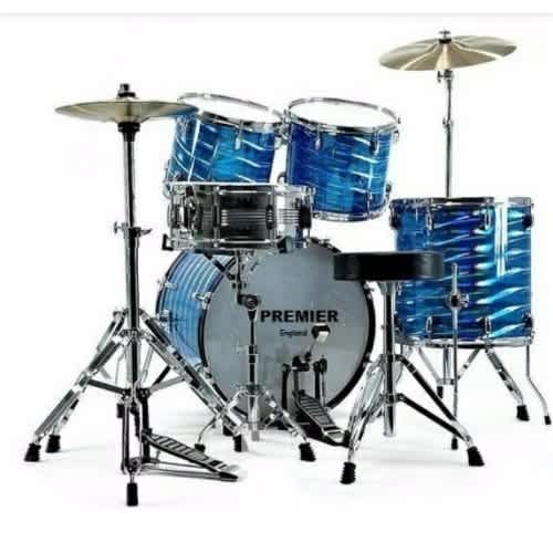Premier Complete 5 Set Drum with Veloms & Accessories - Blue