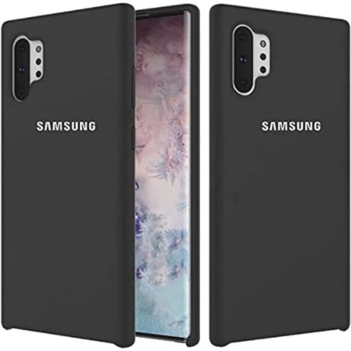 Silicone Back Cover Case For Samsung Note 10 Plus- Black