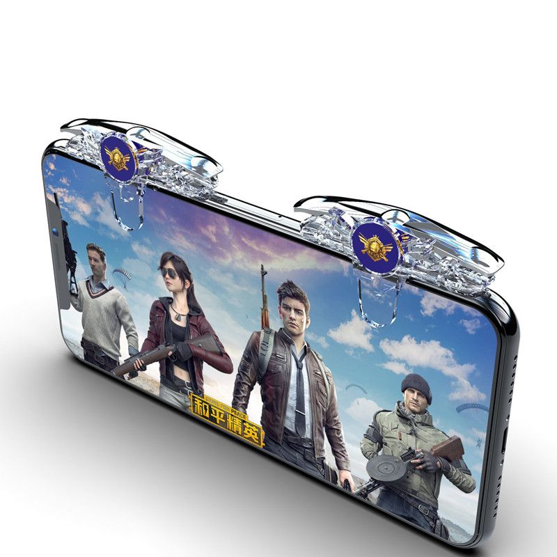 Mobile Controller Game Gamepad Joystick Metal L1R1 Free Fire Shooting Key Aim Key On Trier For IPhone X Android Phone