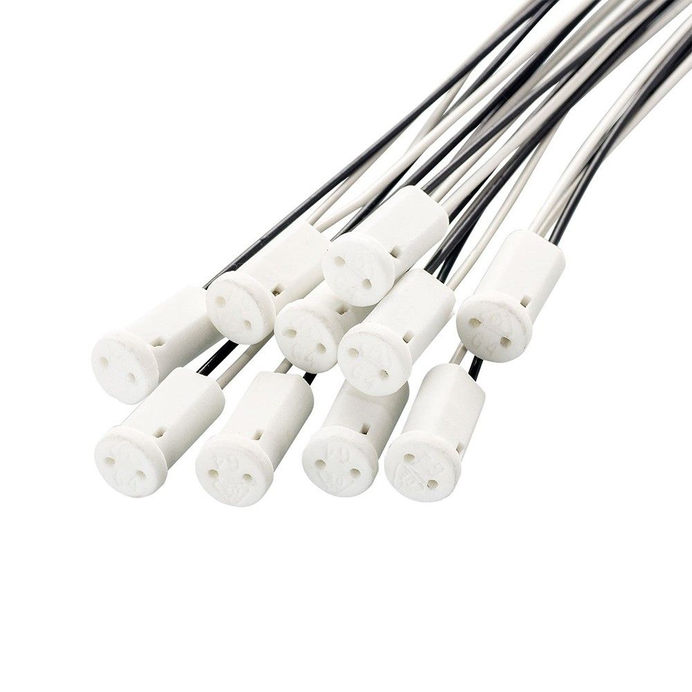 10Pcs G4 Base G4 Socket Holder Ceramic Head Wire Special