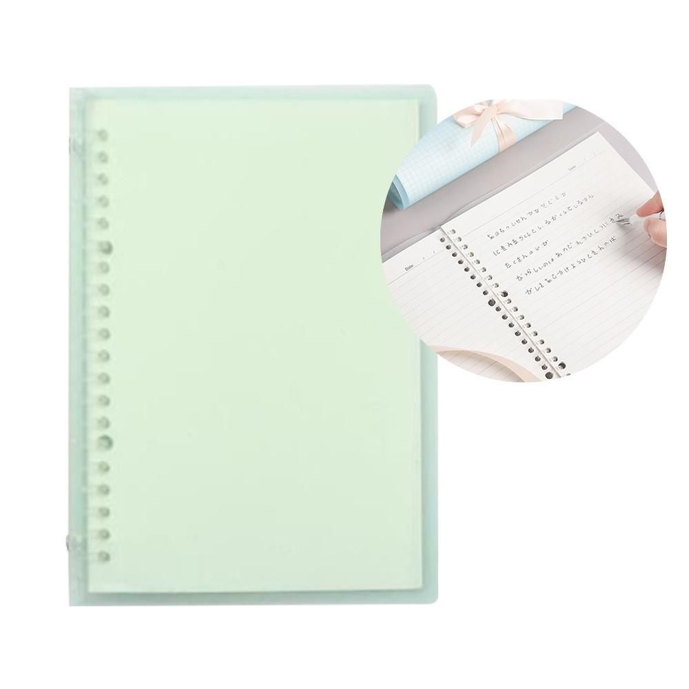 Transparent A5 Refillable Notebook 20 Rings/Holes Loose Leaf Binder Flexible Waterproof PP Cover 30 Sheets Ruled Lined Paper Refillable Binder for Office Home School Students Supplies
