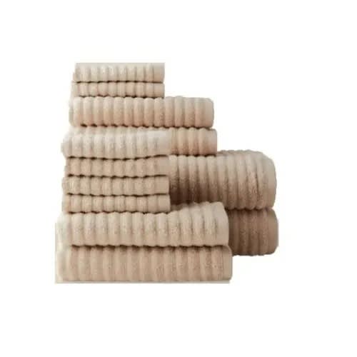 Zero Twist 100% Cotton 12-piece Towel Set 450 Gsm, Tan