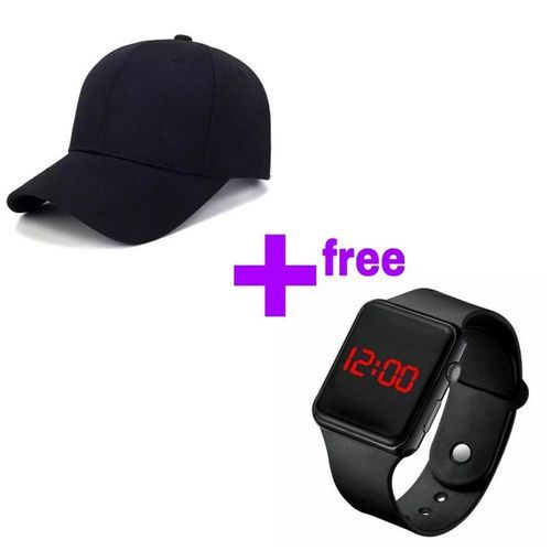 Quality Unisex Plain Face Cap+Free Led Watch