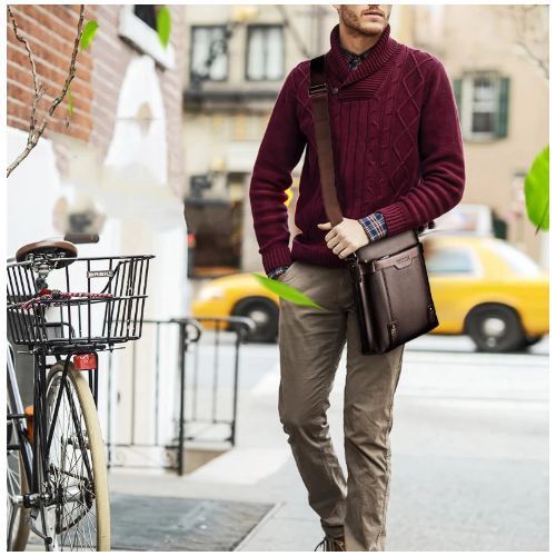 Men's Crossbody Bag Shoulder Bag Handbag - Brown