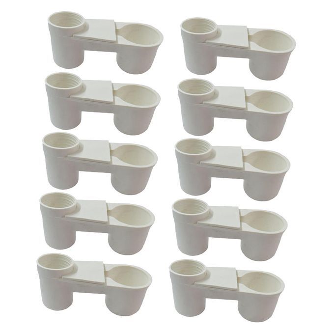10pcs Plastic Soda   Water Bottle Bird Drinker Feeder Cup Birds White