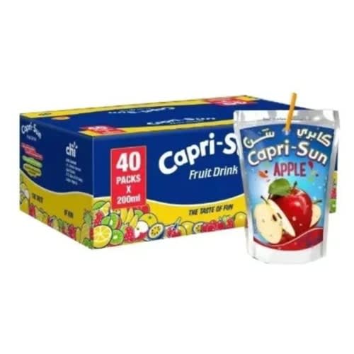 Capri Sun Apple Fruit Juice - Pack Of 40 - 200ml