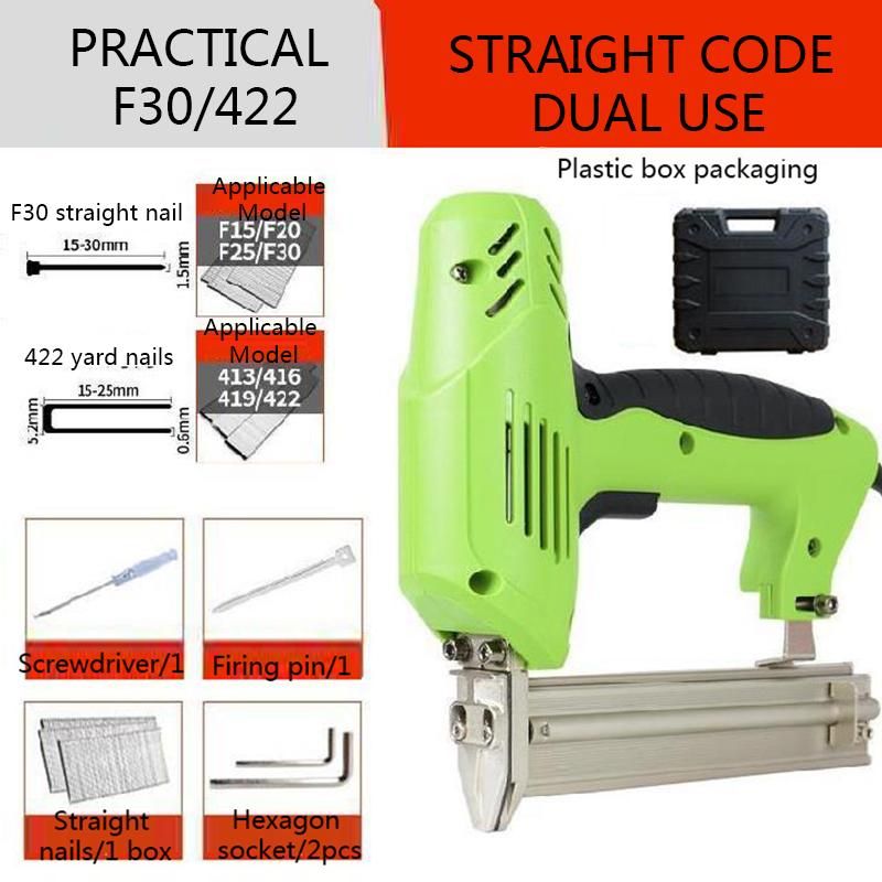 F30/F422 Multifunctional Electric Straight Nailer Manual Electric Ordering Gun 220V/2000W Special Air Nailer for Woodworking