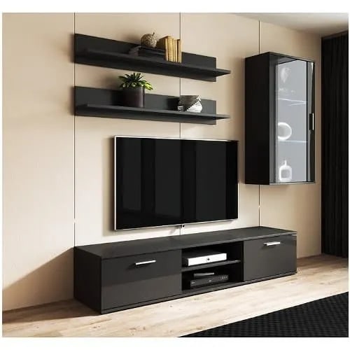 Entertainment Center For Tvs Up To 75" - Black