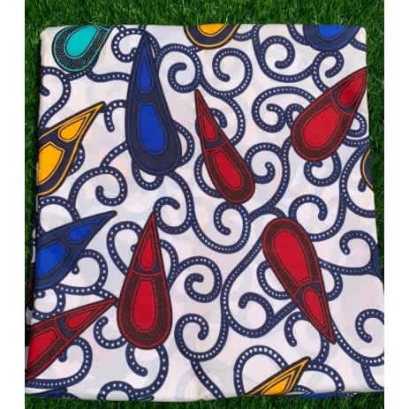 Ankara Print White Multicolour - 6yards