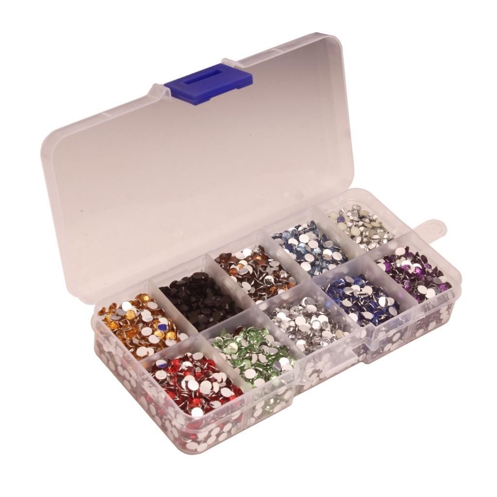 9000 Pieces Of Flat Back Nail Rhinestones, Glitter, DIY Decoration