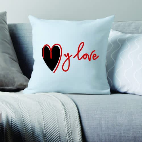 My Love Valentine Throw Pillow - White