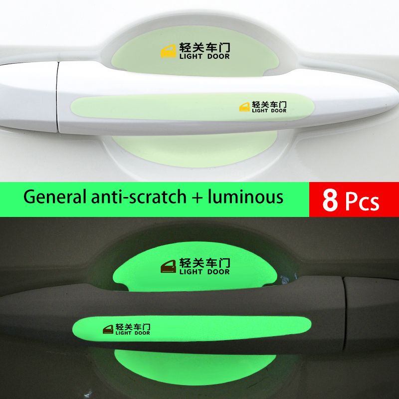8Pcs General Luminous Car Door Handle Protective Film Exterior Accessor