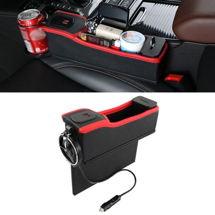 DERANFU Car Dual USB Charging Digital Display Storage Box