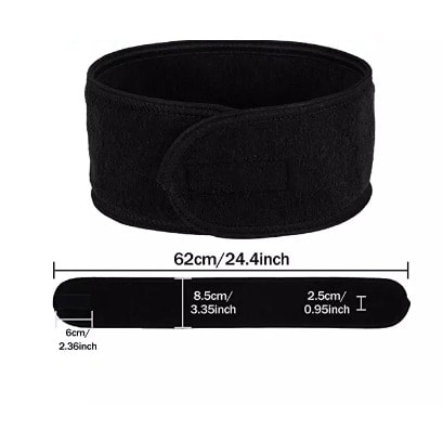 Spa Headband - Shower Bath & Yoga Facial Headband - Black