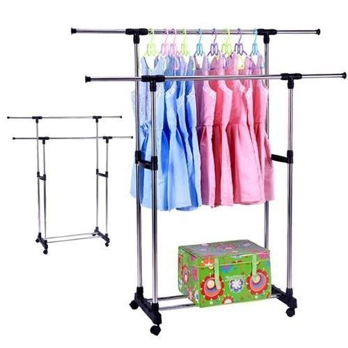 Double (2) Bar Layer Garment Cloth Rack For Boutique Home
