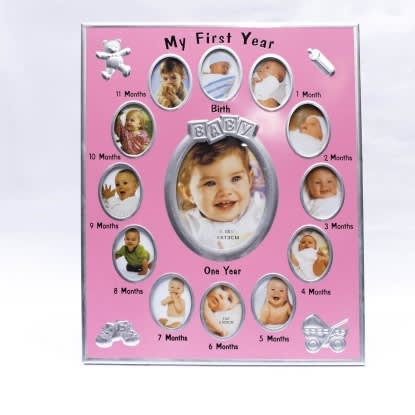 Baby First Year Photo Frame - Pink