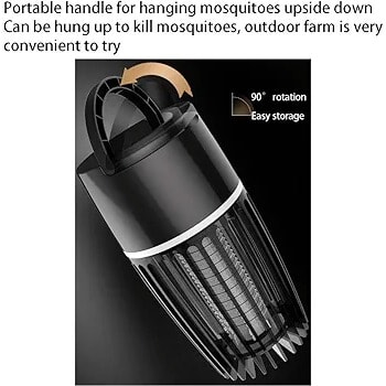 Rechargeable Mosquito Killer Lamp Electric Shock - Black - 1000w