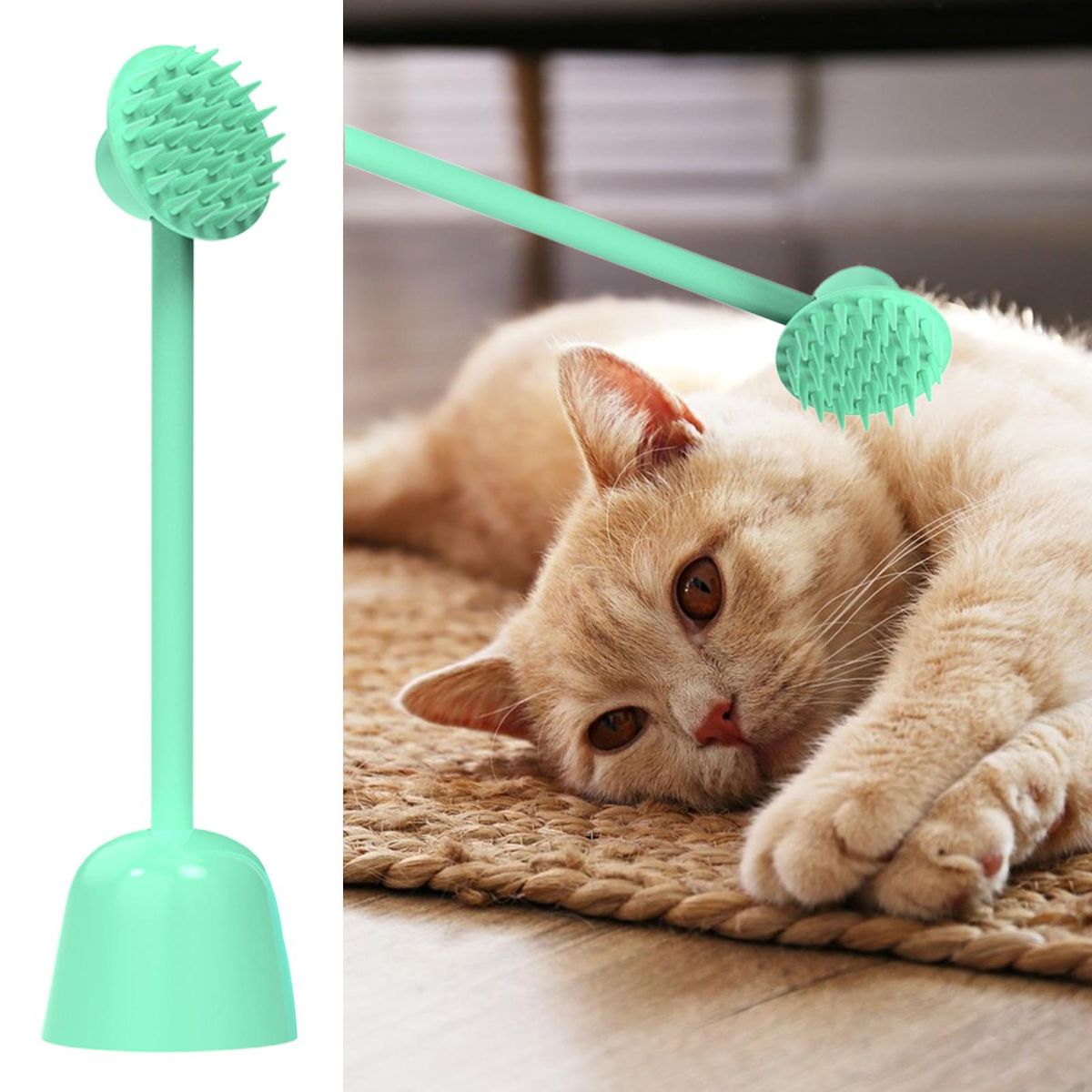 Cat Massage Brush Cat Self Cleaning Slicker Brush Green