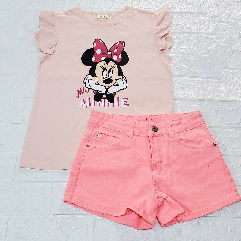 Girls Unique Minnie Top And Shorts Set