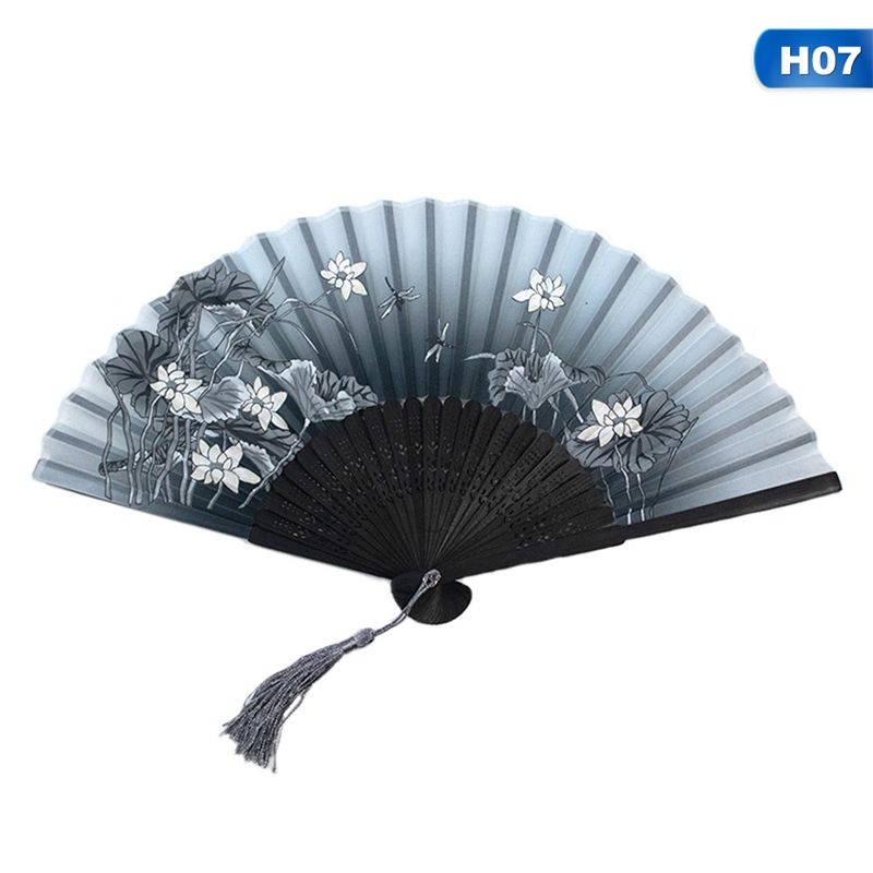 Vintage Hand Dropshipping Dance Chinese Summer Folding Party Pocket Held Flower Gifts Bamboo Colorful Wedding 1pc Fan