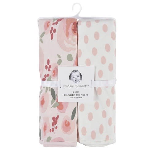Modern Moments  Baby & Toddler Girls Xl Ultra Soft Swaddle Blankets - 2-pack - Pink