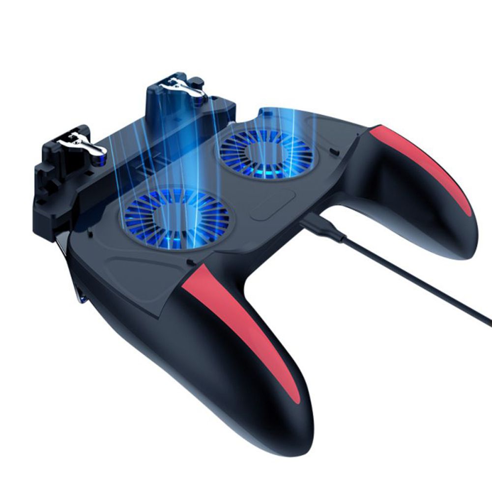 H10 4-Finger Dual Cooling Fan Wired Game Controller-
