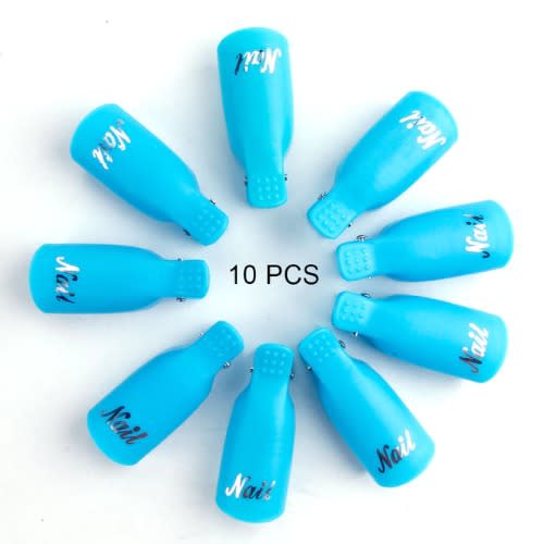Nail Remover Soaker - Reusable Plastic Keeper - 10 Pieces - Blue