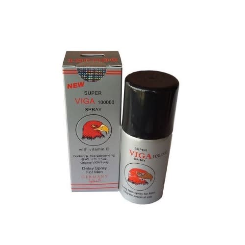 Super Viga - 100000 Delay Spray With Vitamin E - 45ml - Silver.