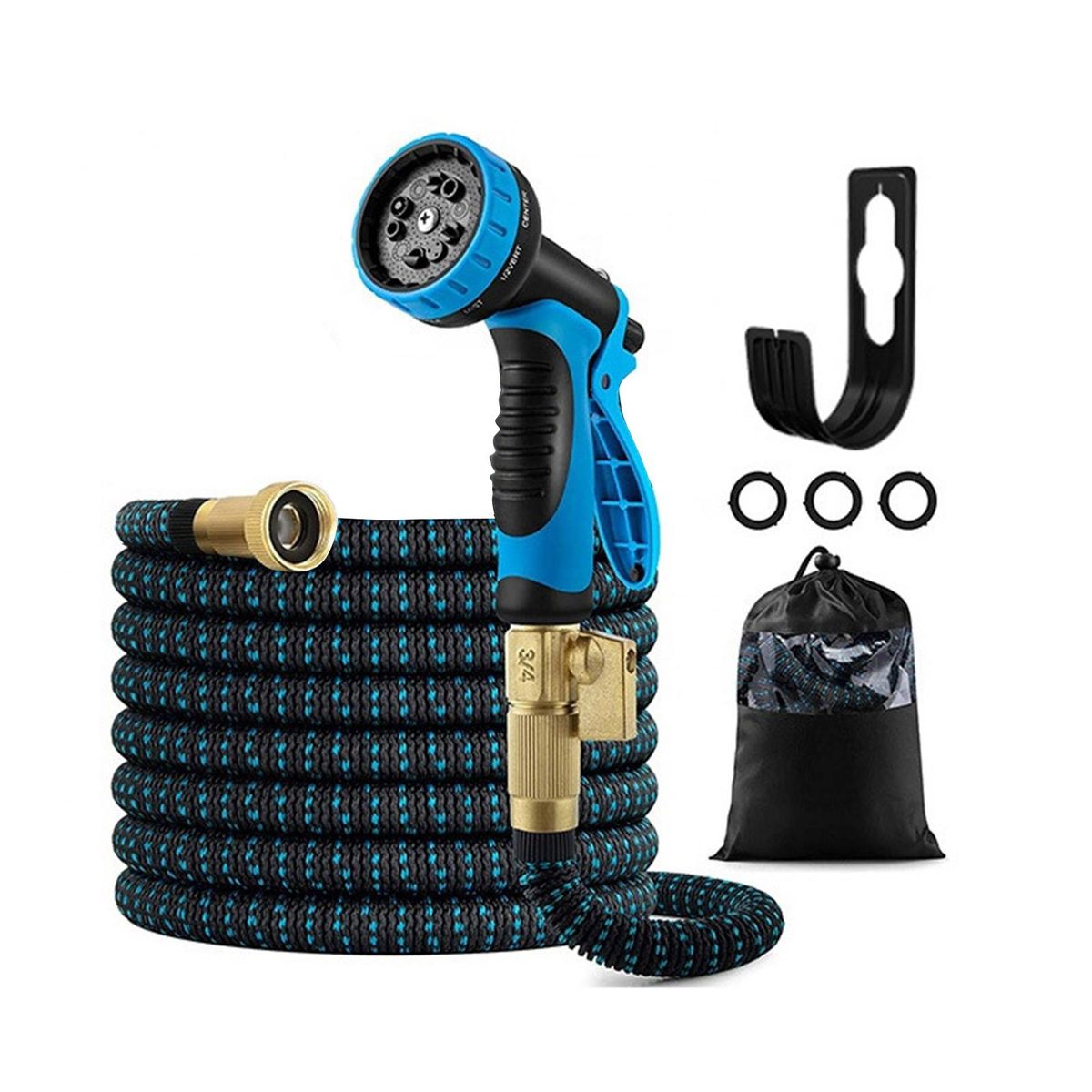 Expandable Garden Hose Multi-Functional Practical Flexible Water Hose with Nozzle Connectors for Floor Washing/Garden Watering/Pet Cleaning