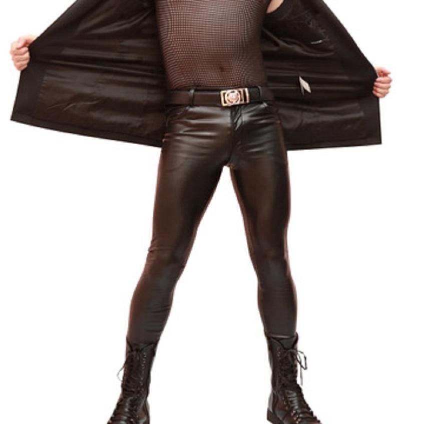 Latex tube pants for men Leggings of Synthetic Synthetic Large Size Informal For Motorcycle