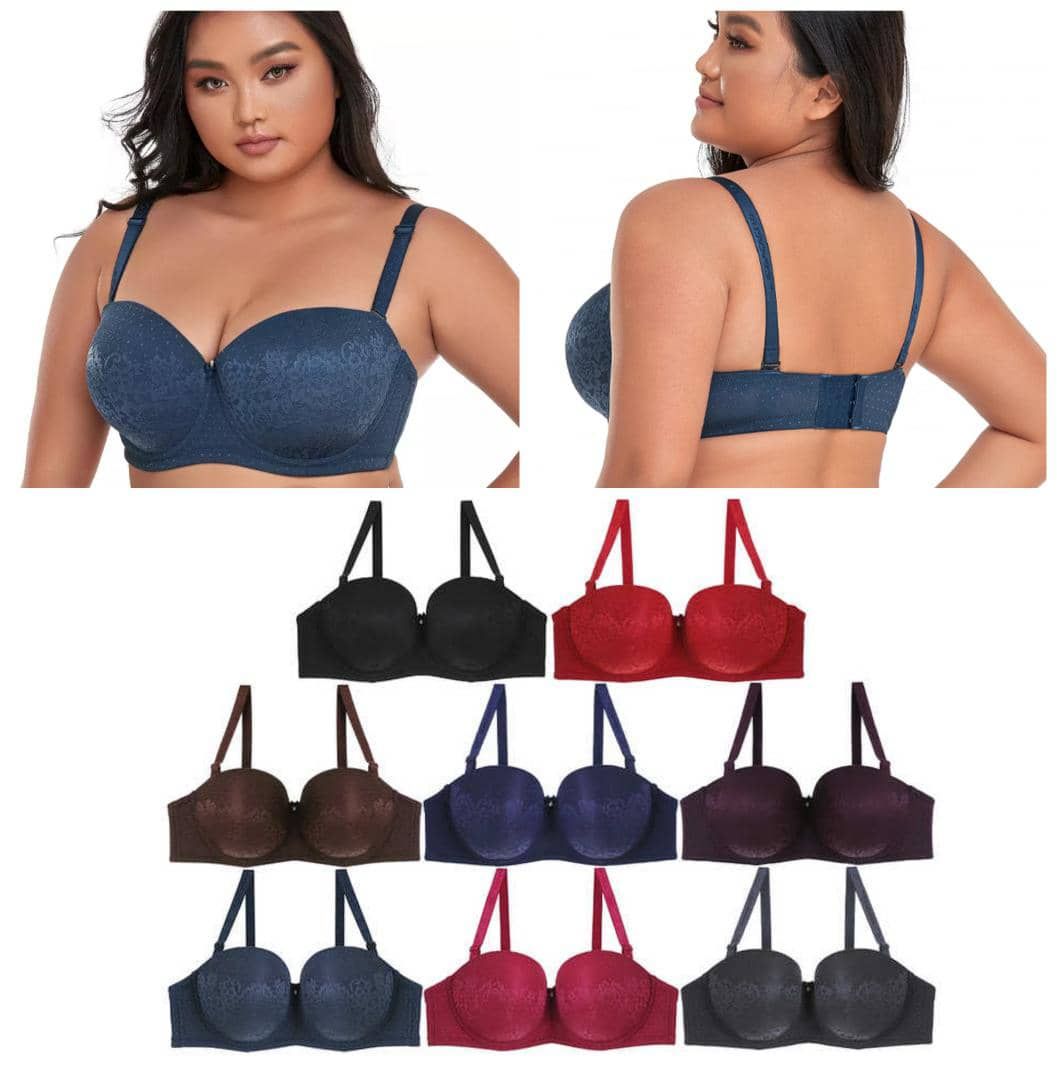 Half Cup Breathable Single Padded Sexy Bra For Plus Size Women( F Cup)
