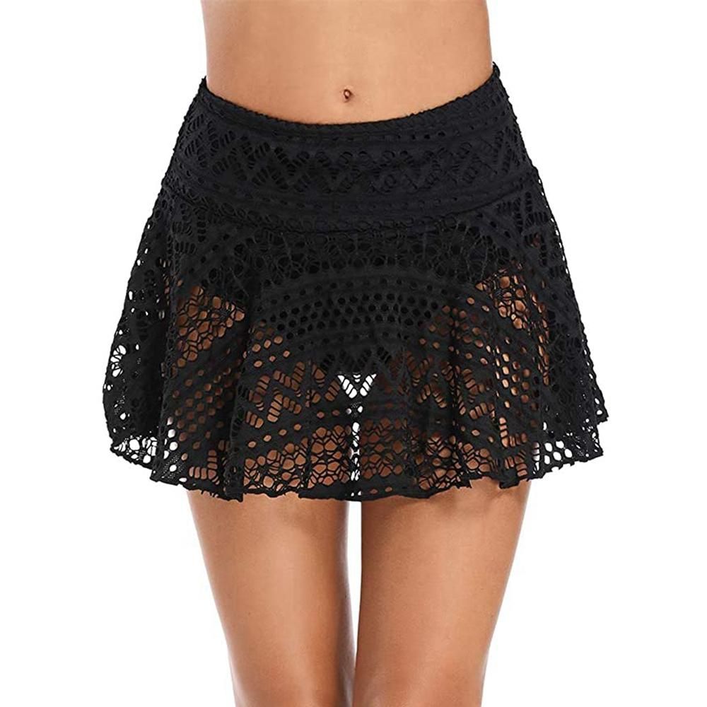 Lace Swim Trunks Solid Color Sexy Cutout Women's Beach