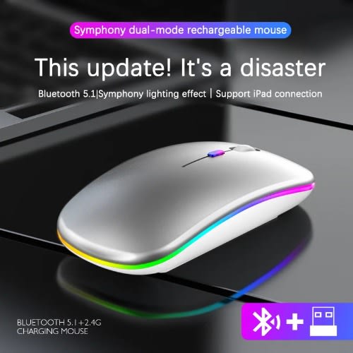 Wireless Rechargeable Mouse 2.4g Plus Bluetooth