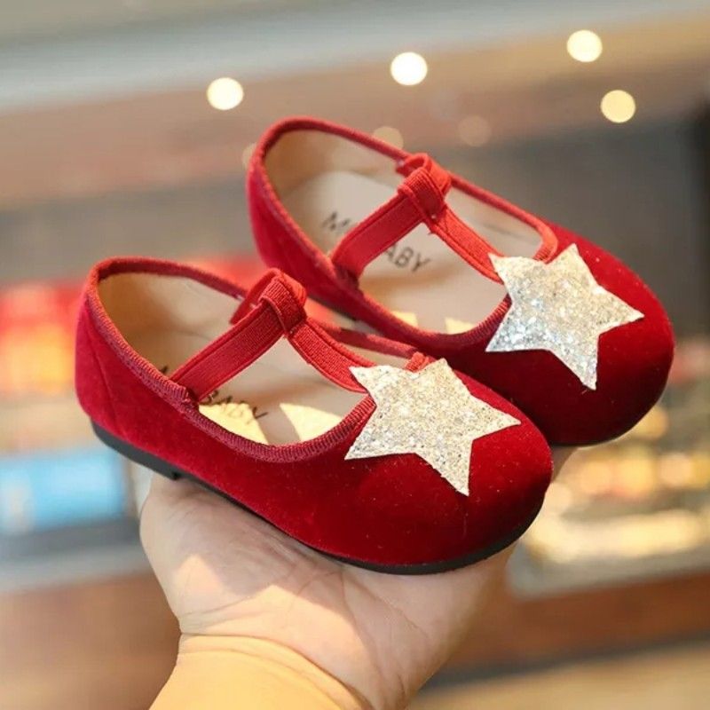 Girls Children Stylish T-strap Shoes