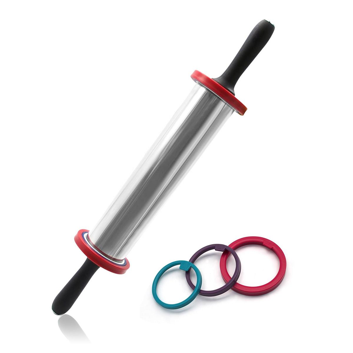 11 Inch Stainless Steel Non-stick Rolling Pin 3 Sections Adjustable Thickness Flour Sticks Pizza Rollers