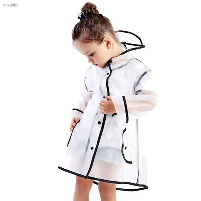 Kids Raincoat Waterproof Rain Poncho Clear Transparent Children kindergarten school Student Rainsuit Protective Poncho Covers