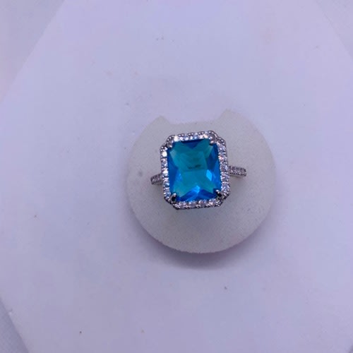 Wedding Ring With Blue Stud