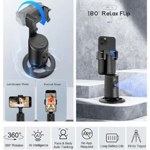 Auto Face Tracking Tripod 360&deg; Rotation