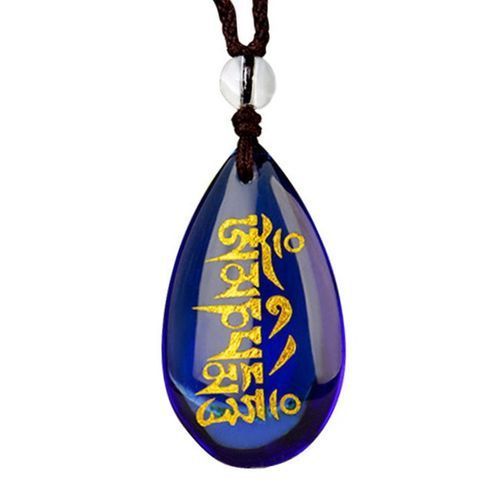 Om 6 Words Sutra Crystal Lucky Pendant Necklace