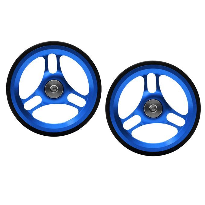 Folding Bike Easy Wheel EZ Wheels For Brompton Traveling Rack Blue
