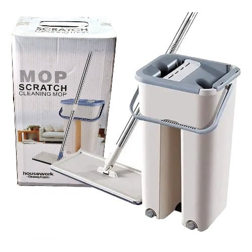 Scratch Cleaning Mop With 2 In 1 Self Clean Dry Hands Free Flat Mop