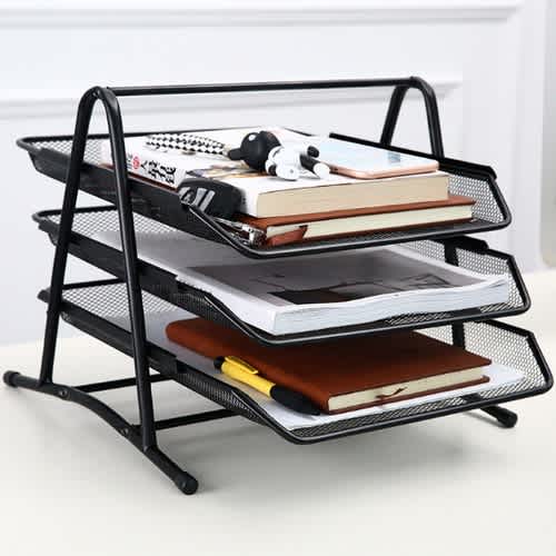 3 Steps Metal Desk Organizer/file Document Tray/file Tray