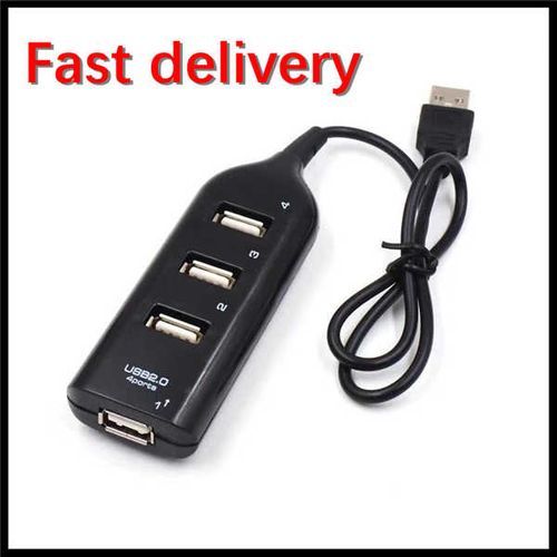 4 Port USB 2.0 High Speed USB HUB Laptop PC Slim Smallest Mini USB Splitter-black