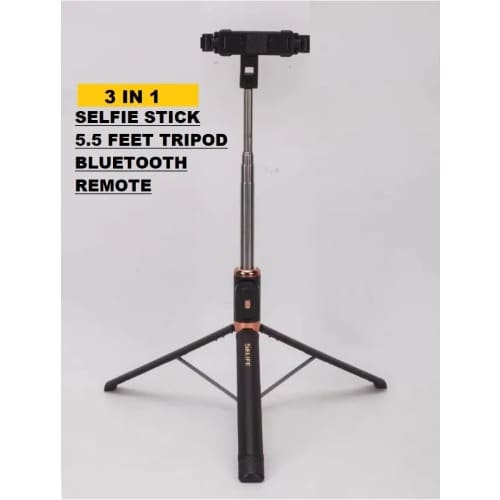 Jc-18 Long Selfie Stick Tripod With Bluetooth Remote - Black
