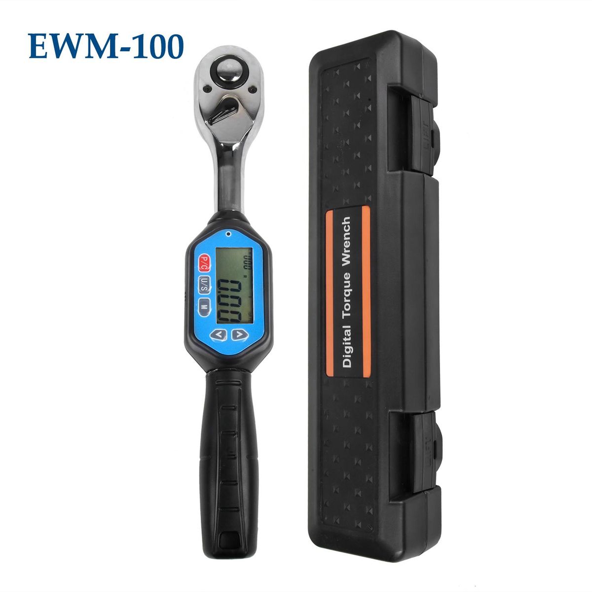 EWM-100 Digital Torque Wrench 1/2 Square Drive Max. 73.7ft.lb Torque Accurate to &plusmn;2% with Buzzer LED Indication and Peak Trace Tracking